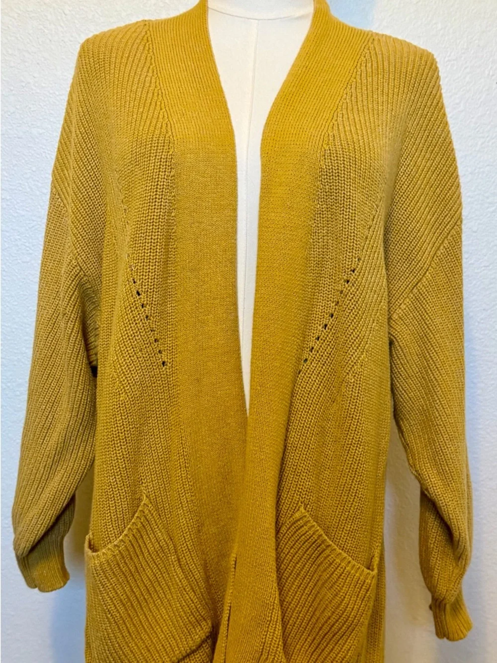 Universal Thread Mustard Yellow Open-Front Knit Cardigan - Picture 2 of 4